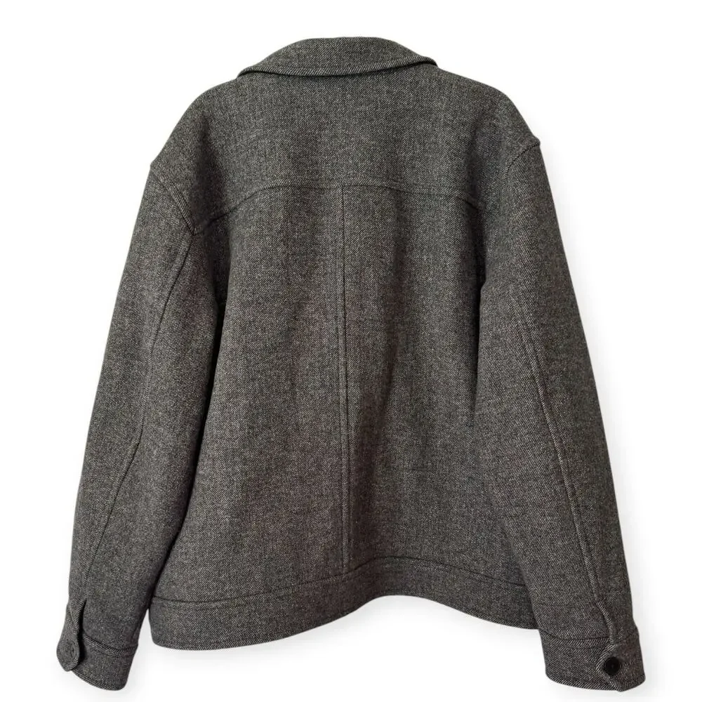 Banana Republic Gray Wool Full Zip Men’s Coat Size XL Tall
